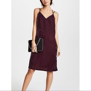 Splendid Crushed Velvet Slip Dress in Deep Plum M